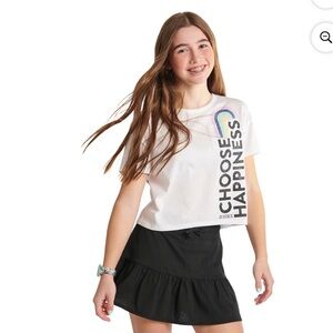 NWT Justice Girls Short Sleeve Everyday Faves Boxy T-Shirt, Sizes small 7/8